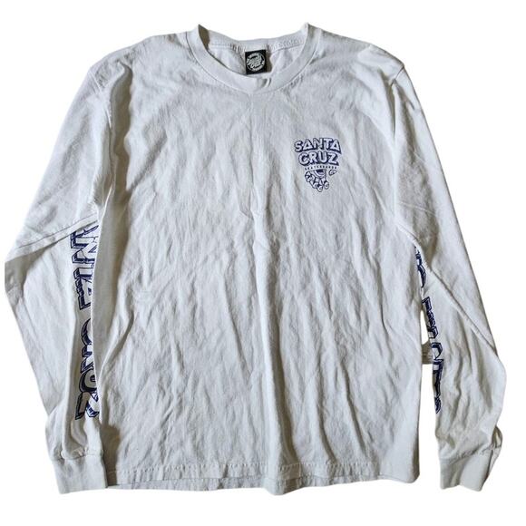 Santa Cruz Original Boardwalk Long Sleeve Men White Tee Size X-Large - Picture 13 of 16